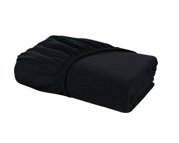 Jersey Bed Fitted Sheet Black 