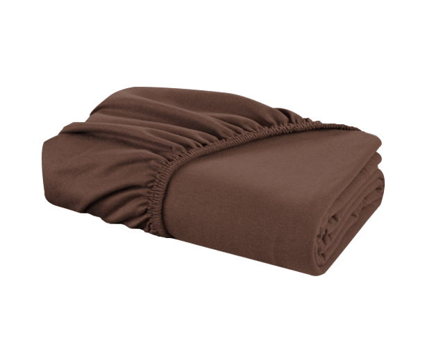 Jersey Bed Fitted Sheet Brown