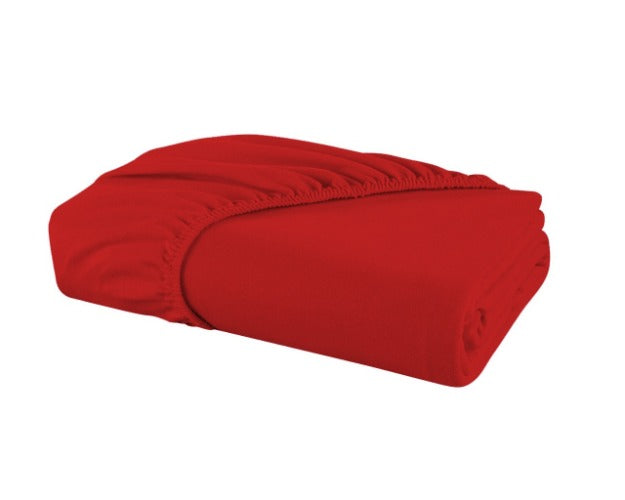 Jersey Bed Fitted Sheet Red