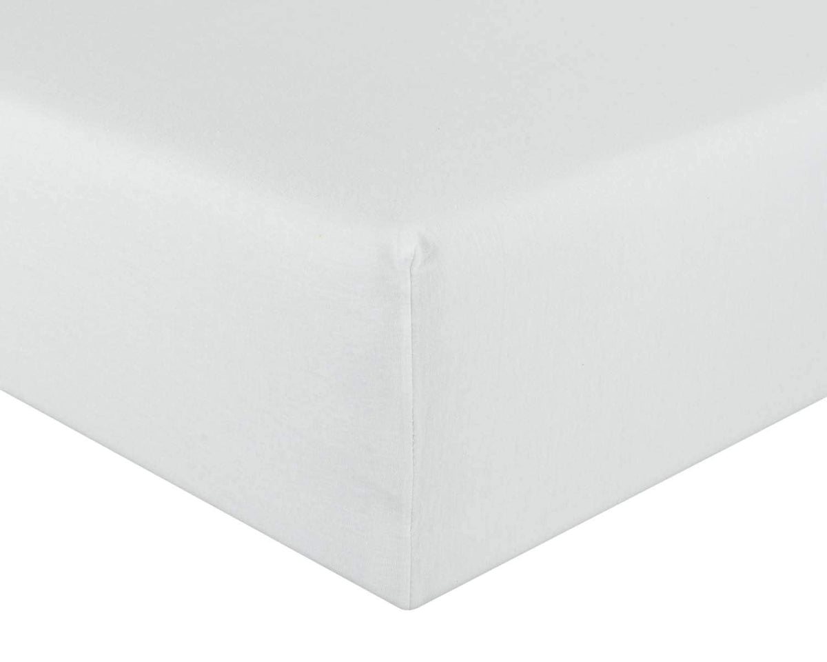 jersey bed fitted white