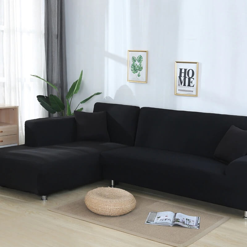 l shape jersey sofa cover black sofa cover.