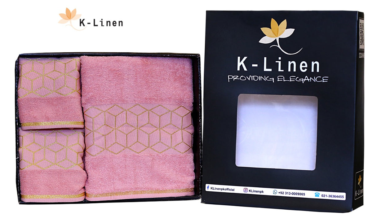 k linen towel set collection premium pink towel.