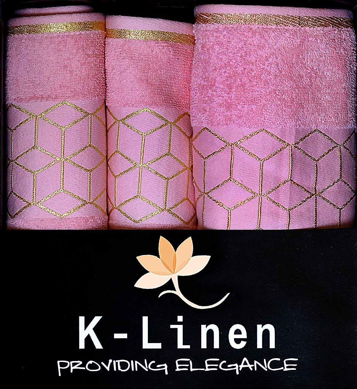 k linen towel set collection premium pink towel.