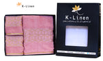 k linen towel set collection premium pink towel.