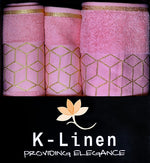 k linen towel set collection premium pink towel.