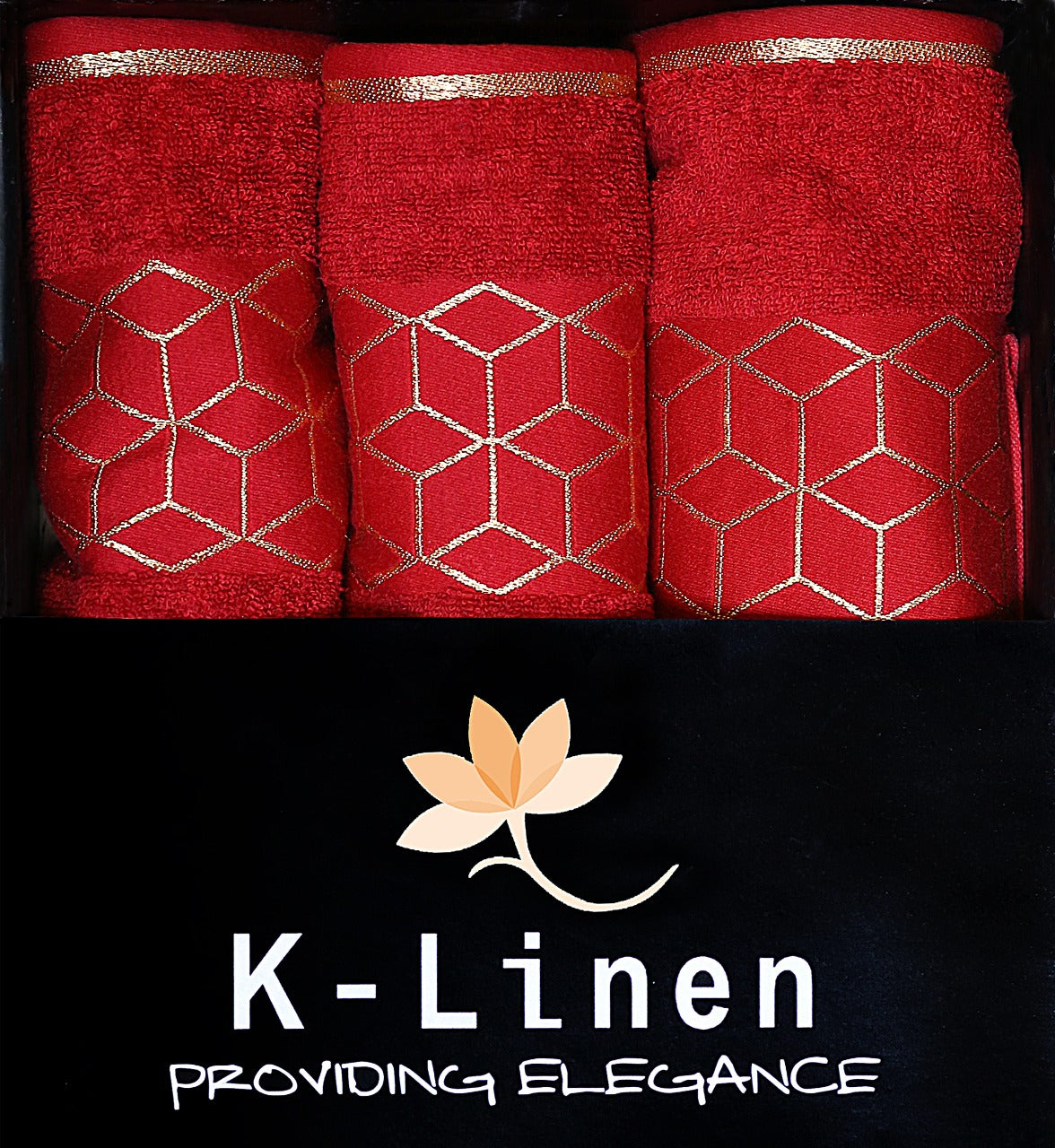 k linen towel set collection premium red towel.