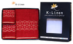 k linen towel set collection premium red towel.