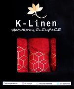 k linen towel set collection premium red towel.
