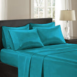 premium satin sheet aqua blue