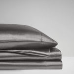 premium satin sheet dark grey