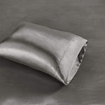 premium satin sheet dark grey