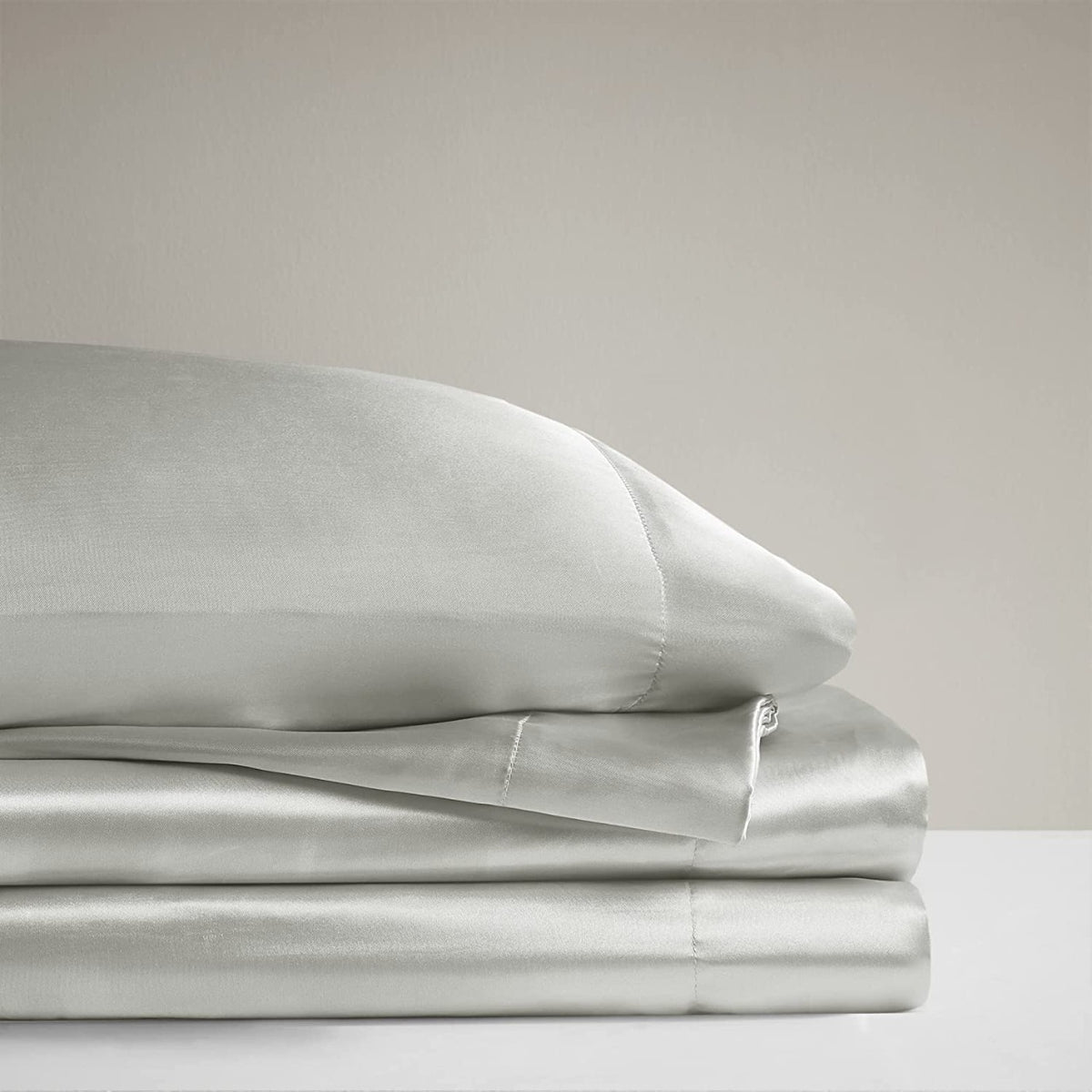 premium satin sheet grey