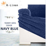 premium terry sofa cover navy blue sofa cover.