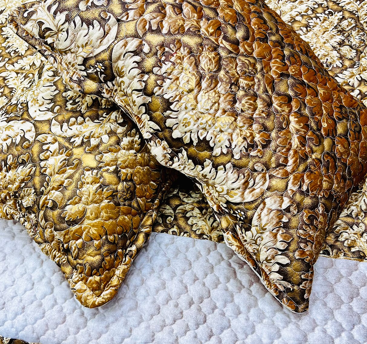 Quilted Bedspread Set- Golden