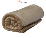 beige microfiber plush blanket blanket.