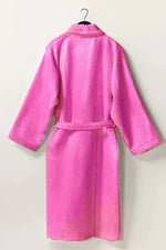 waffle bathrobe pink