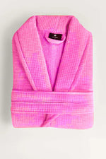 waffle bathrobe pink