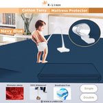 Waterp roof Mattress Protector Navy Blue