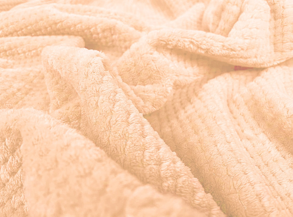 waffle fleece blanket bed spread peach blanket.