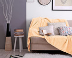 waffle fleece blanket bed spread peach blanket.