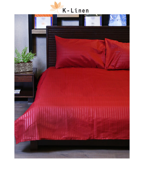 cotton satin stripe red