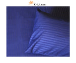 cotton satin stripe dark blue