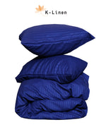 cotton satin stripe dark blue
