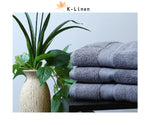 k linen towel set collection grey towel.