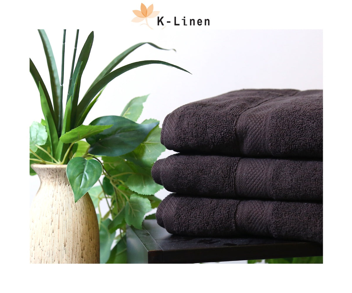 zero twist towel brown towel.