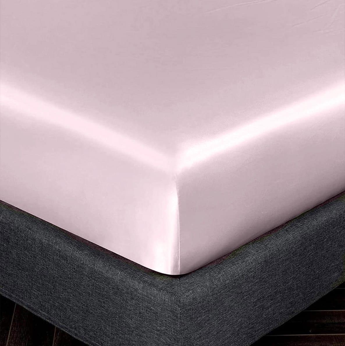 Satin Silk Fitted Sheet - Blush Pink