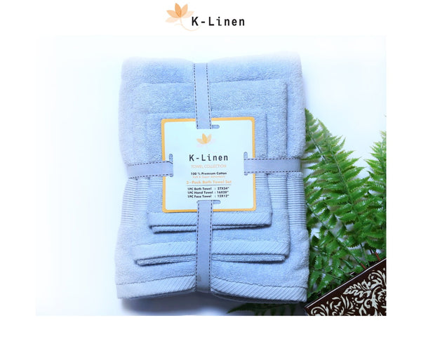 K-Linen Towel Set Collection - Sky Blue