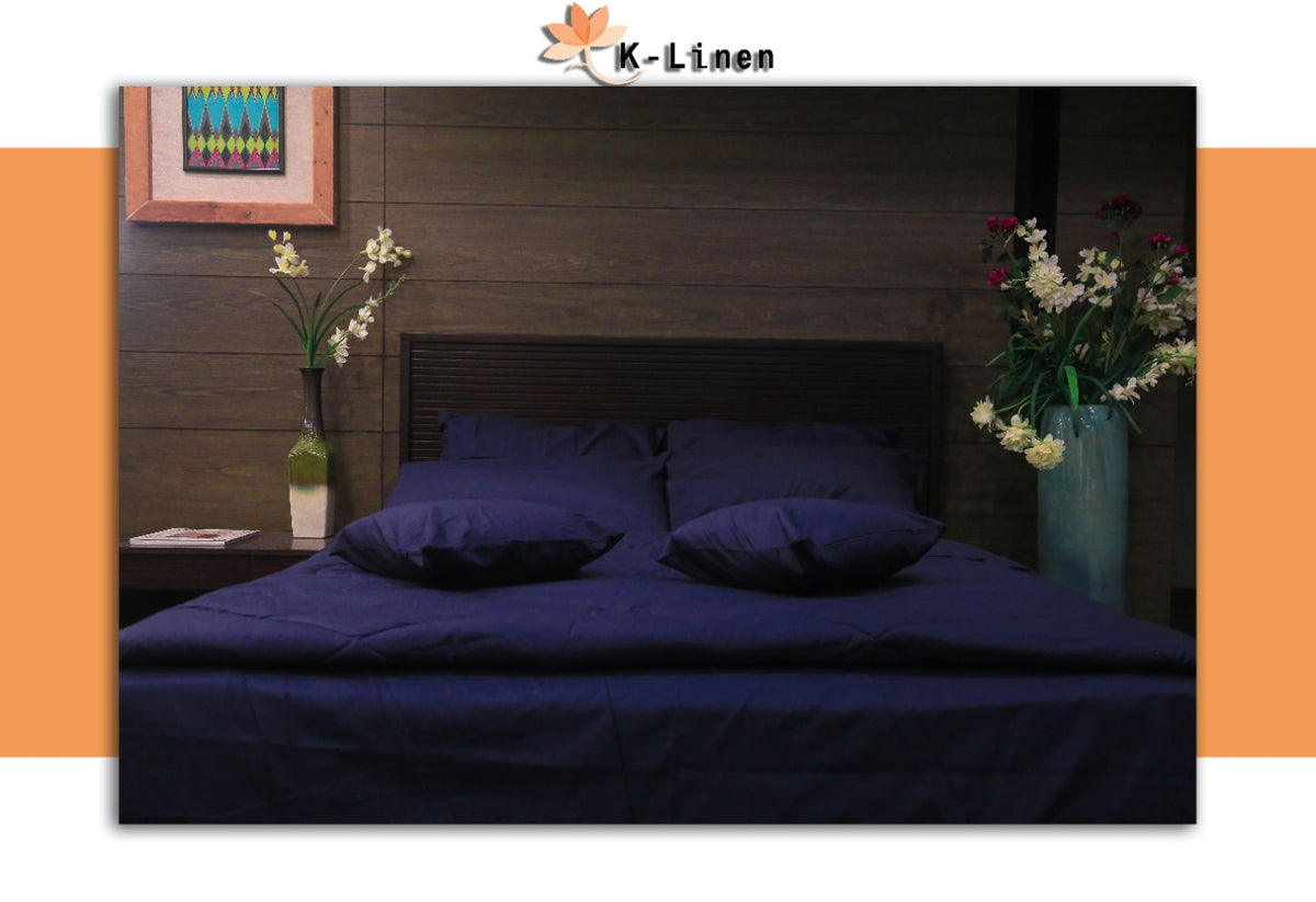 solid bridal bed sheet navy blue bed sheet.