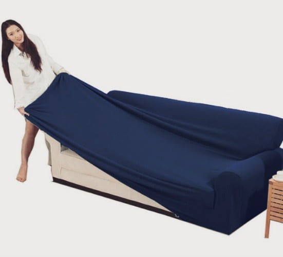 Jersey Sofa Cover - Navy Blue