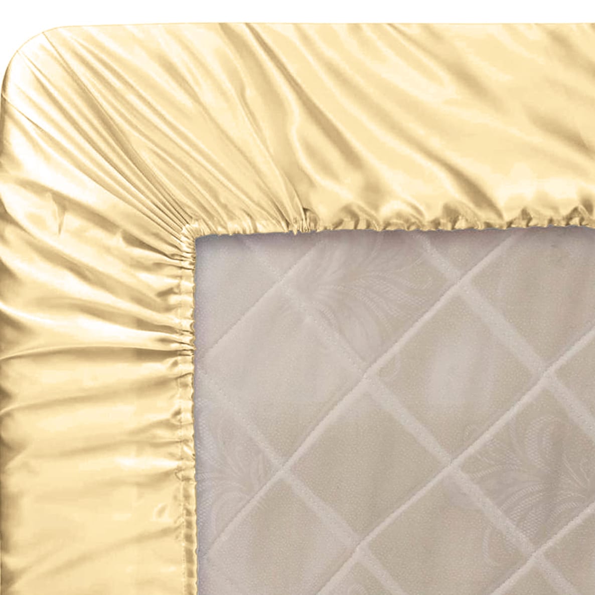 satin silk fitted sheet beige