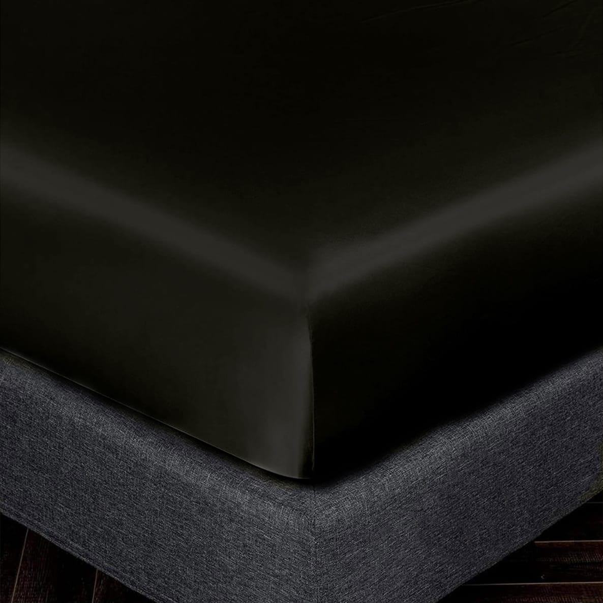 satin silk fitted sheet black