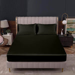 satin silk fitted sheet black