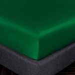 satin silk fitted sheet green
