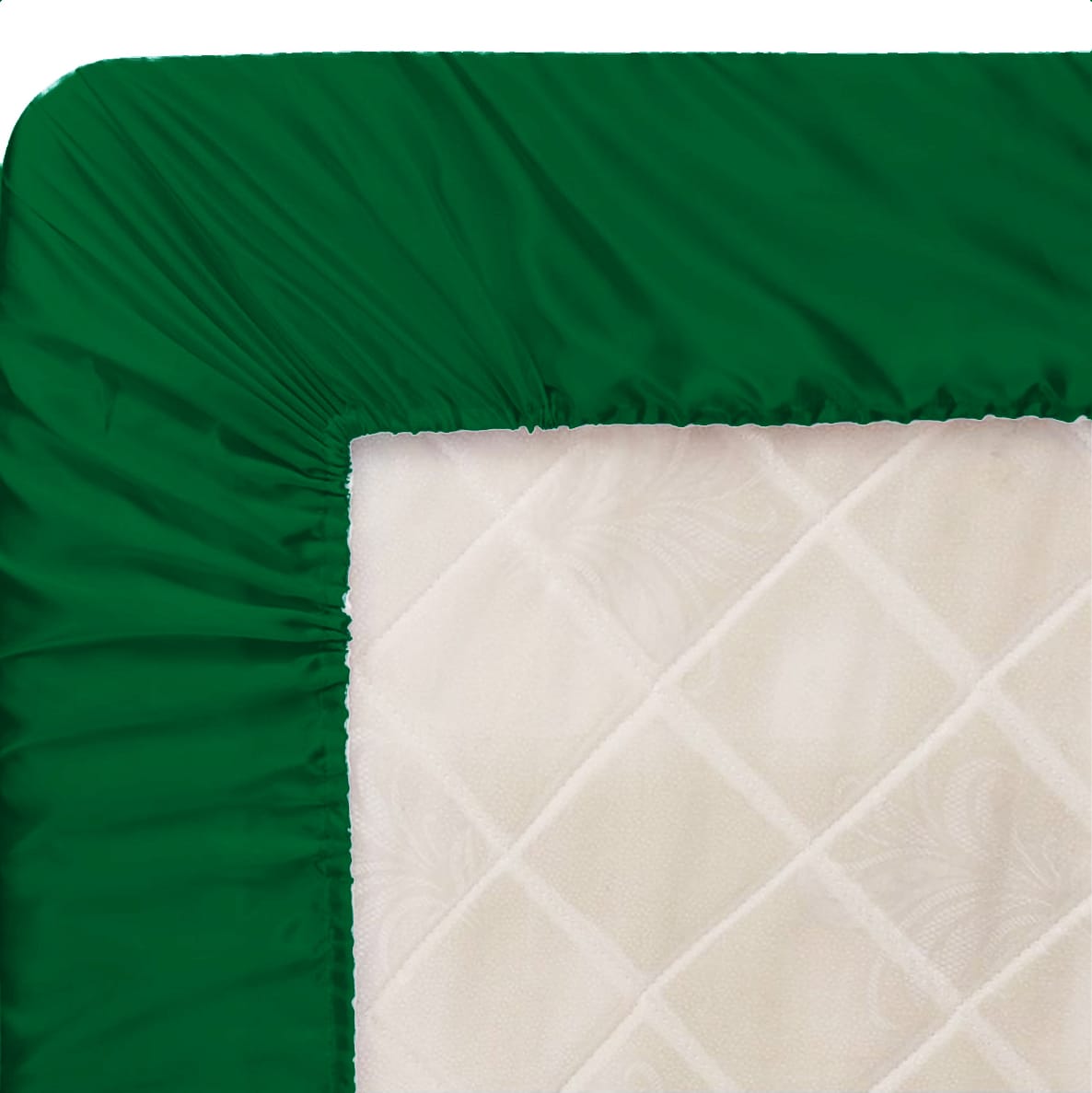 satin silk fitted sheet green