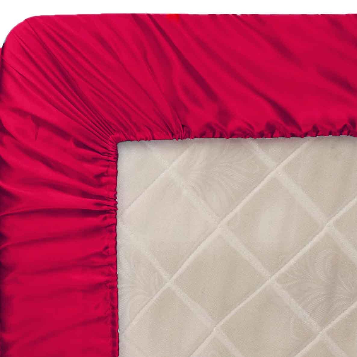 satin silk fitted sheet red