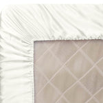 satin silk fitted sheet white