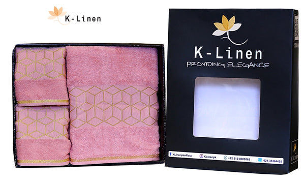 Premium Bridal Towel Set - Pink