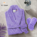 velour light purple bathrobe